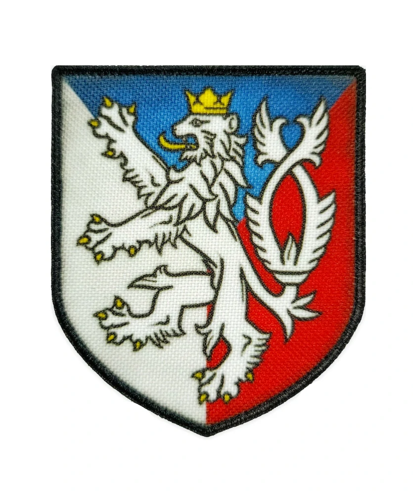 Nášivka erb bílý Český lev na vlajce