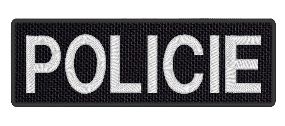 Nášivka POLICIE 12 x 4 cm bílá