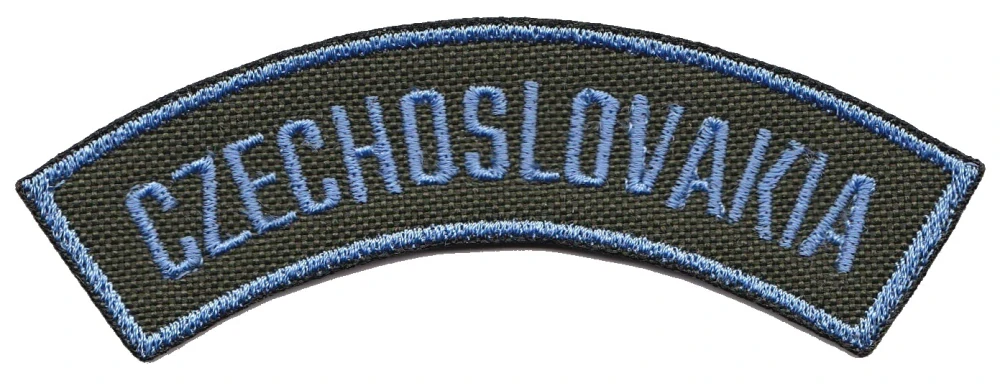 Nášivka domovenka CZECHOSLOVAKIA oliv, modrý text