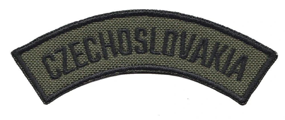 Nášivka domovenka CZECHOSLOVAKIA oliv, černý text