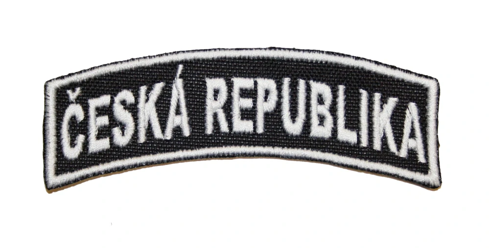 Nášivka domovenka ČESKÁ REPUBLIKA černá, bílý text