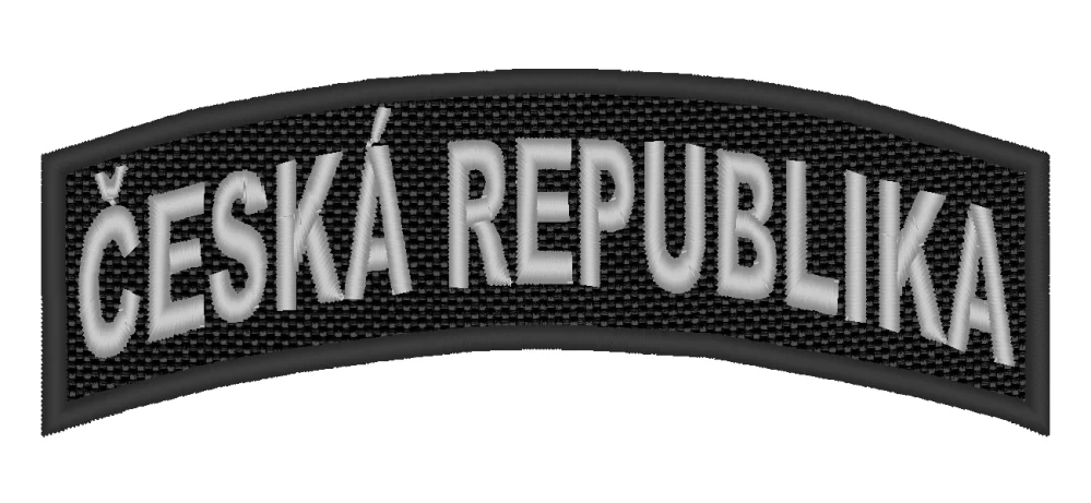 Nášivka domovenka ČESKÁ REPUBLIKA černá, šedý text