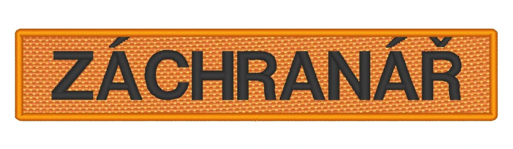 Nášivka ZÁCHRANÁŘ 13 x 2,5 cm Oranžová