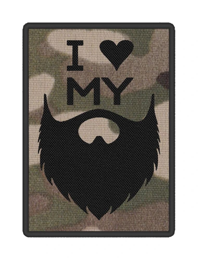 Nášivka I LOVE MY BEARD multicam