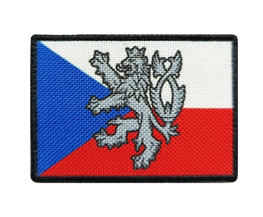 Nášivka vlajka ČR stříbrný lev