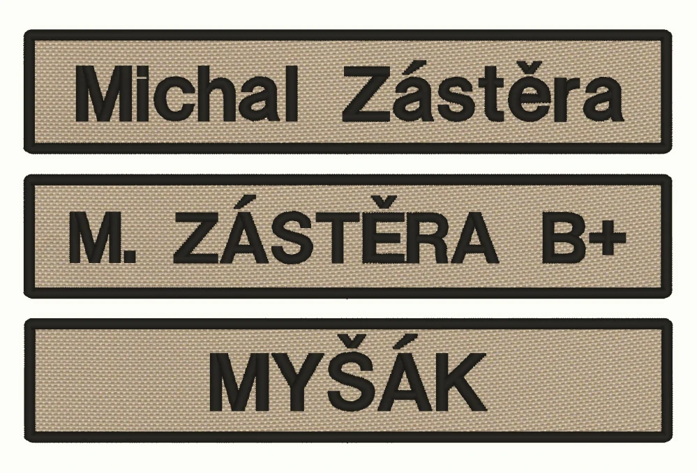 Nášivka JMENOVKA 13 x 2,5 cm vlastní text 