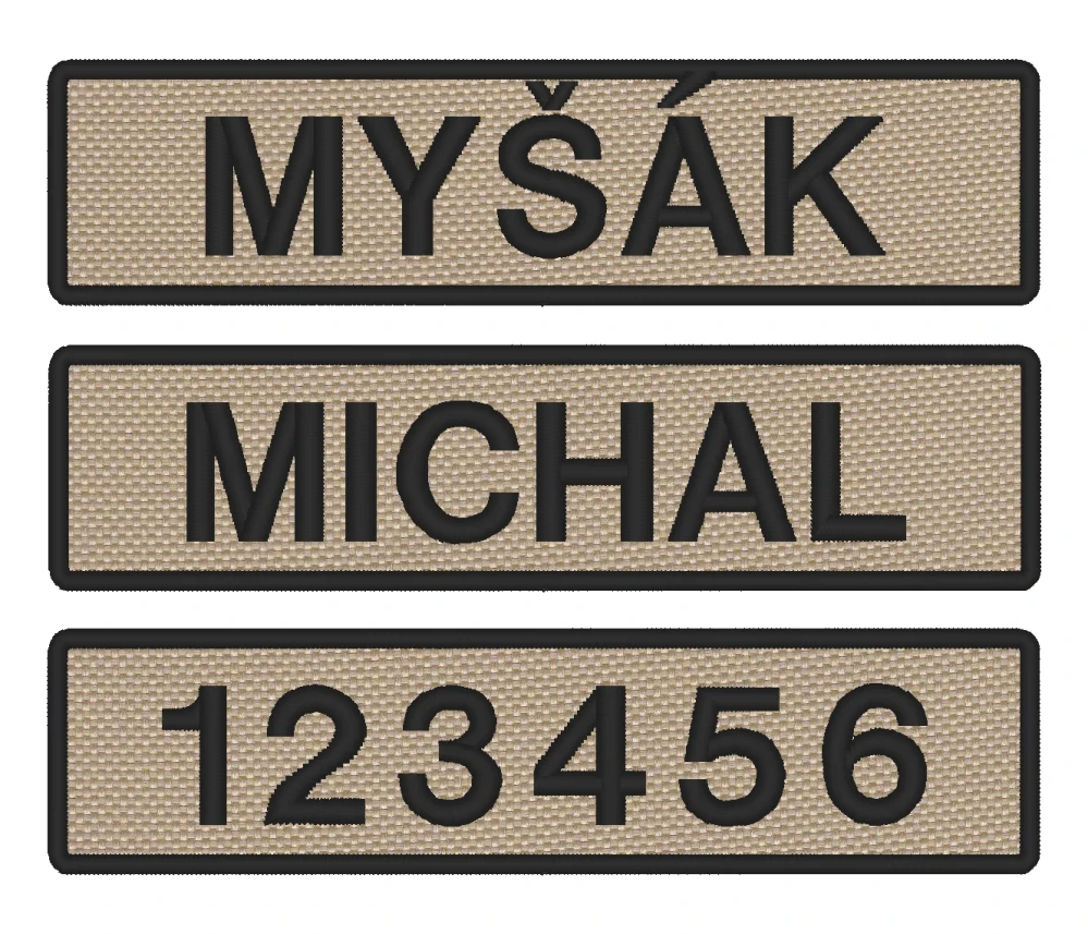 Nášivka JMENOVKA KRÁTKÁ 10 x 2,5 cm vlastní text 