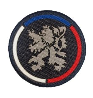 Nášivka bez obšívky Český lev trikolora černá