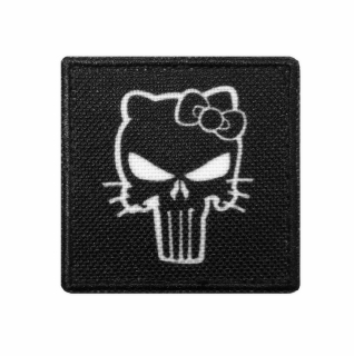 Nášivka malá Hello Punisher černá