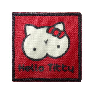 Nášivka malá Hello Titty červená