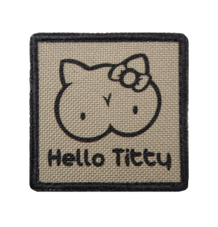 Nášivka malá Hello Titty písková