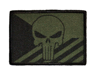 Nášivka vlajka ČR IR punisher oliv green