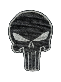 Nášivka vyšívaná Punisher stříbrný