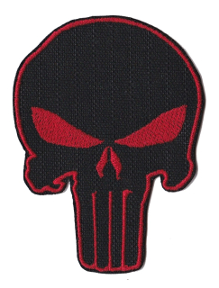 Nášivka vyšívaná Punisher červený