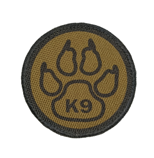 Nášivka kulatá K9 psí tlapka coyot