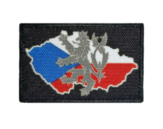 Nášivka vlajka mapa ČR se lvem 
