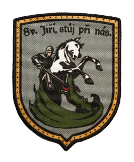 Nášivka Svatý Jiří, stůj při nás. šedá