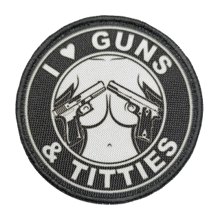 Nášivka I love Guns and Titties černá