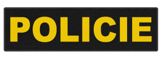 Nášivka POLICIE velká zádová 26 x 7,5 cm žlutý text