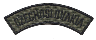 Nášivka domovenka CZECHOSLOVAKIA oliv, černý text