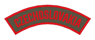 Nášivka domovenka CZECHOSLOVAKIA oliv, červený text