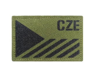 Nášivka bez obšívky vlajka ČR IR CZE oliv green