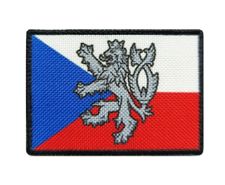 Nášivka vlajka ČR stříbrný lev